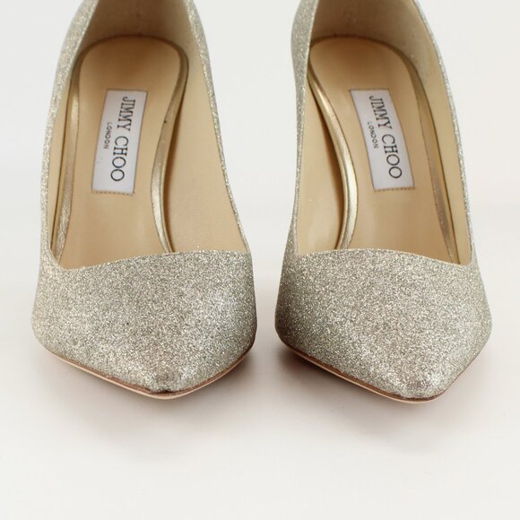 NEW JIMMY CHOO Romy 100 Glitter Heeled Pumps, EU 39.5 - Office to Party/Cocktail - Picture 10 of 16